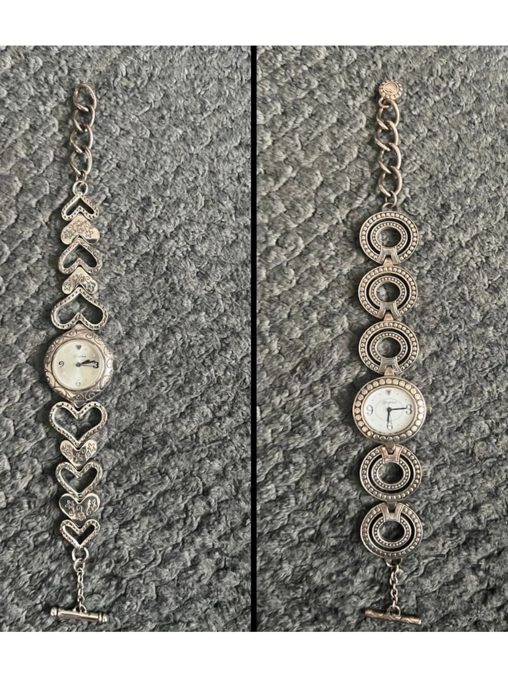Brighton Watch Lot – Lido Island Heart & Cardiff  Circle Watches (2 Pieces)